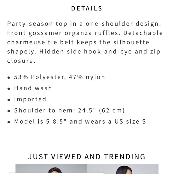 NWT BEBE Bailey Organza Top - Picture 4 of 4